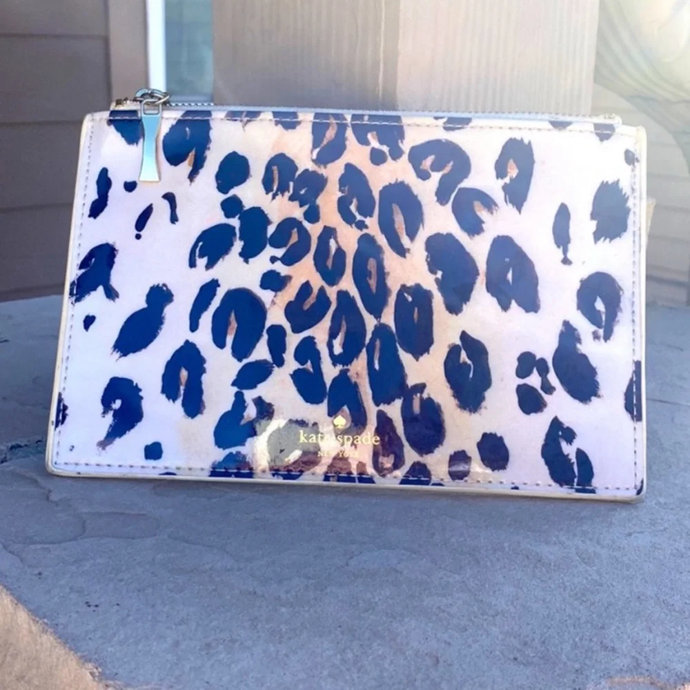 EUC Authentic Kate Spade Leopard Cosmetic Bag Clutch